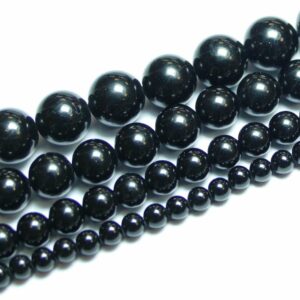 Turmalin Kugel glanz schwarz ca. 3-12mm, 1 Strang