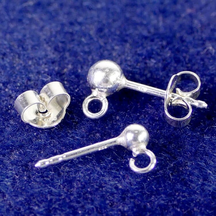 Ohrstecker mit Kugel 925 Silber 3-4mm 1 Stück