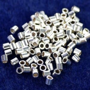 Perles à écraser tube argent 925 10 pièces