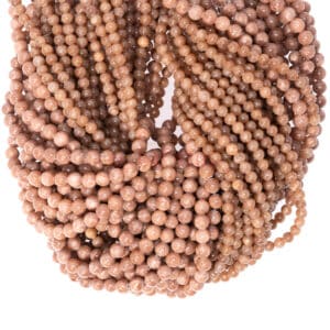 Mashan jade plain round brown 4-8mm, 1 strand