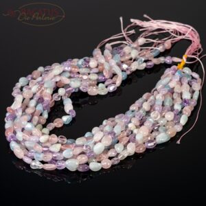 Edelstein Mix Nuggets glanz ca. 4x8mm, 1 Strang