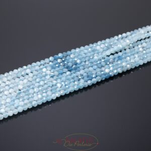 Ombre aigue-marine perles facettées 4mm 1 fil