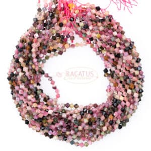 Tourmaline Bicone faceted pink colored approx. 6x6mm, 1 strand