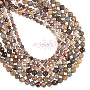 Grains de café Boule de jaspe mat environ 4-8mm, 1 brin