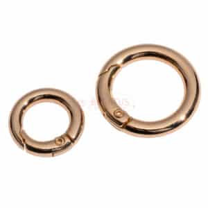 Rundkarabiner Metall hell rosagold 18 oder 25 mm 1 Stück