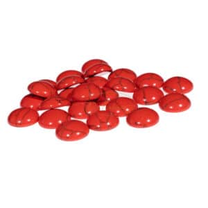 Howlith Cabochon glanz rot ca. 14mm, 1 Stück