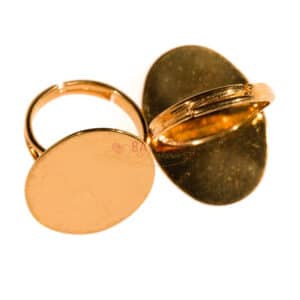 Ringfassung für Cabochons Oval Metall gold ca.25x28mm, 1 Stück