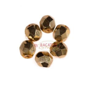 Perle de verre taillée tchèque facettée or environ 4-6mm, 500g